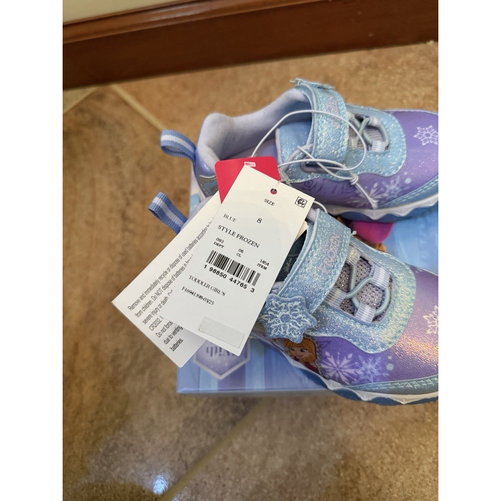 Toddler Girls' Disney Frozen Light Up Elsa & Anna Sneakers Size 8 NWB Shoes - Picture 7 of 10